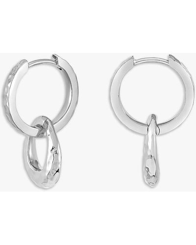 Dower & Hall Entwined Oval & Huggie Hoops - Natural