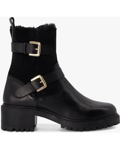 Dune Perform Faux Fur-lined Leather Ankle Boots - Black