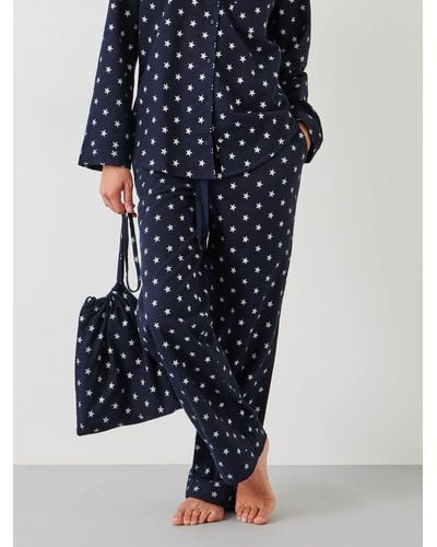 Hush Joy Star Organic Cotton Flannel Pyjama Bottoms - Blue