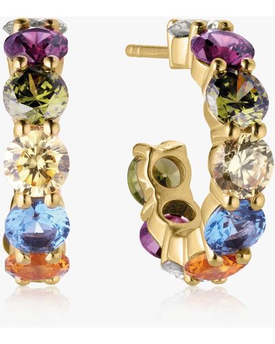 Sif Jakobs Jewellery Belluno Creolo Cubic Zirconia Hoop Earrings - Multicolour