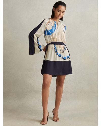 Reiss Sasha Block Print Mini Dress - Multicolour