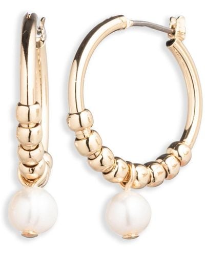 Ralph Lauren Lauren Maeve Pearl Hoop Earrings - Metallic