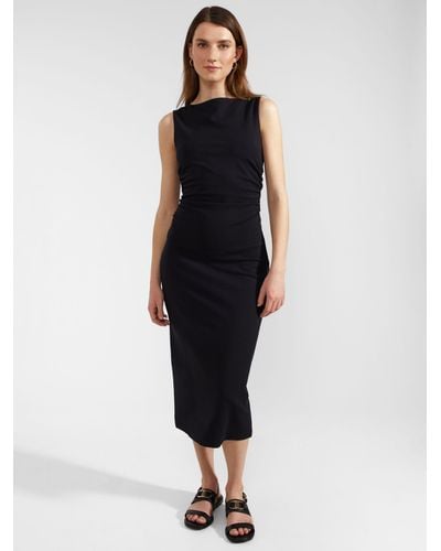 Hobbs Iliana Ruched Jersey Midi Dress - Black