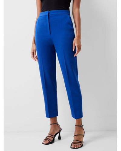 French Connection Echo Tapered Cropped Trousers - Blue