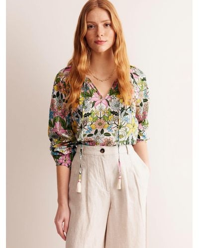 Boden Serena Floral Cotton Blouse - Multicolour
