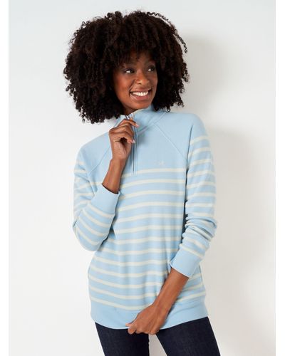 Striped half shop zip sweatshirt