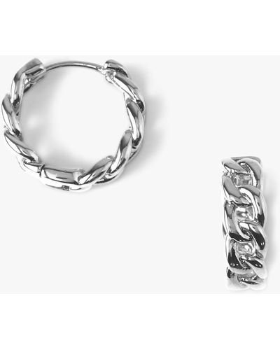 Orelia Chain Huggie Hoop Earrings - Metallic