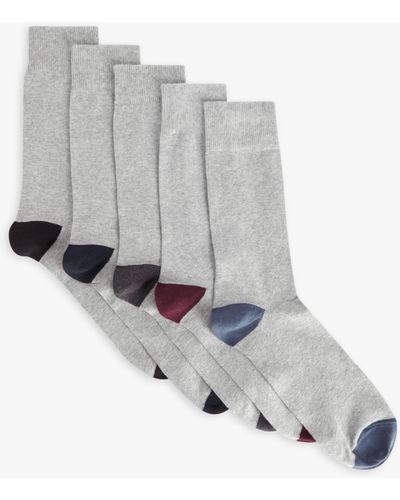 John Lewis Organic Cotton Rich Heel And Toe Socks - White