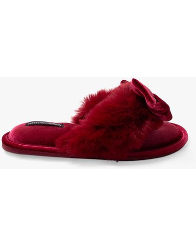 Pretty You London Amelie Slippers - Red