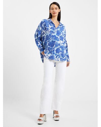 French Connection Bailee Delphine Popover Shirt - Blue