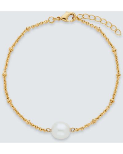 John Lewis Gemstones & Pearls Baroque Pearl Bracelet - Metallic