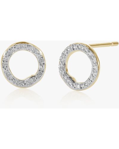 Monica Vinader Riva Diamond Circle Stud Earrings - Metallic