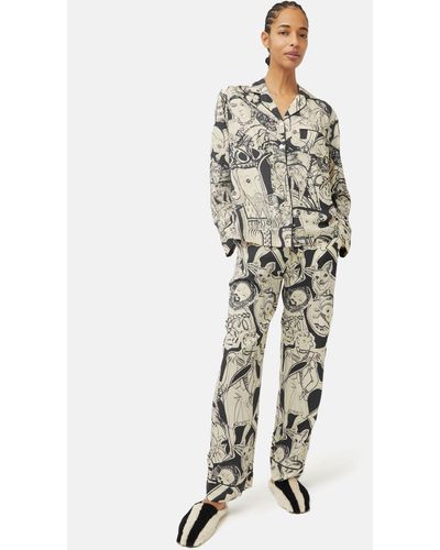 Jigsaw Kings & Queens Print Pyjamas - White