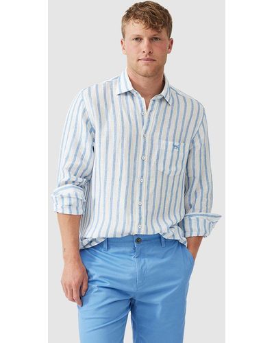 Rodd & Gunn Napier South Linen Long Sleeve Shirt - Blue