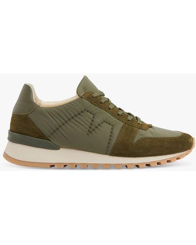 Whistles Silas Padded Leather And Nylon Low-top Trainers - Green