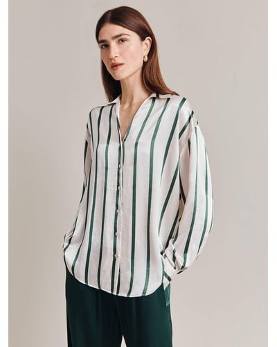 Ghost Amy Stripe Shirt - Green