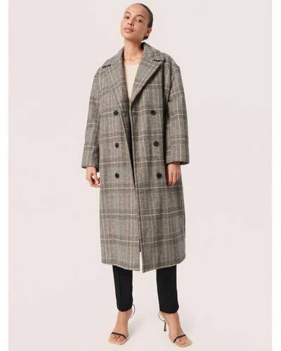 Soaked In Luxury Chicka Classic Check Coat - Natural