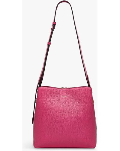 Radley Dukes Place Grained Leather Medium Crossbody Bag - Pink