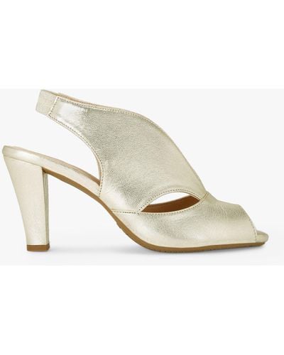 Carvela Kurt Geiger Arabella Comfort Cone Heel Open Toe Leather Court Shoes - White