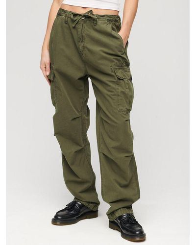 Superdry Low Rise Parachute Cargo Trousers - Green