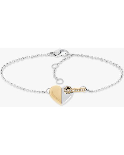 Tommy Hilfiger Heart Crystal Chain Bracelet - White