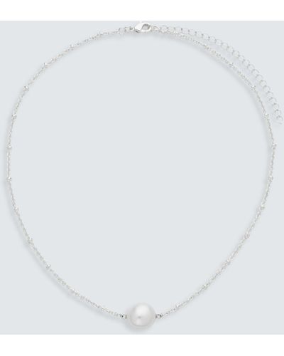 John Lewis Gemstones & Pearls Baroque Pearl Chocker Necklace - White