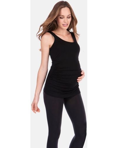 Seraphine Aniza Plain Maternity & Nursing Vest Top - Black