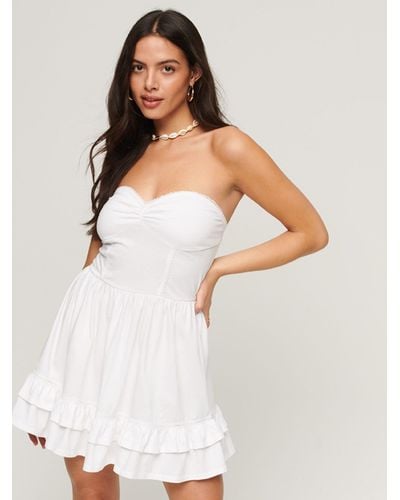 Superdry 50s Lace Bandeau Mini Dress - White