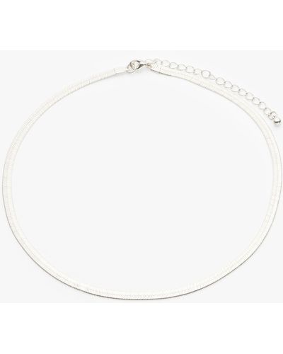John Lewis Flat Snake Chain Necklace - Metallic