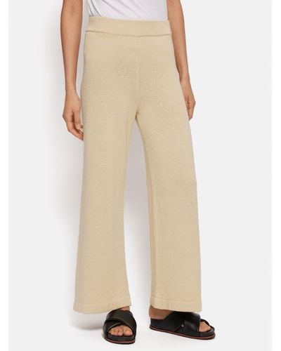 Jigsaw Linen Cotton Blend Knitted Pull-on Trousers - Natural