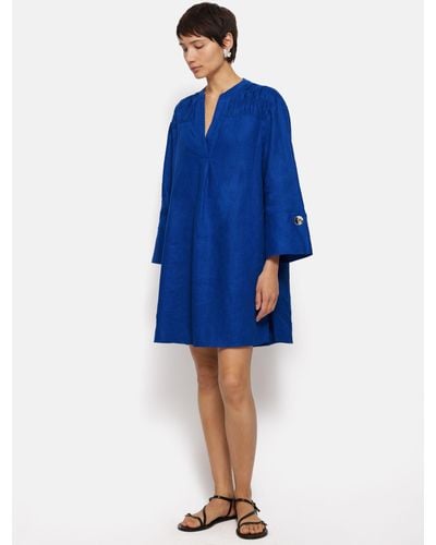 Jigsaw Linen Kaftan Mini Dress - Blue