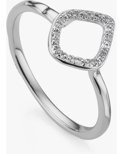 Monica Vinader Riva Mini Diamond Ring - Metallic