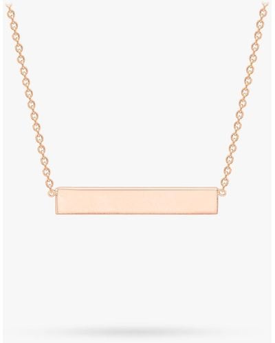Ib&b Personalised Small Horizontal Bar Initial Pendant Necklace - Pink