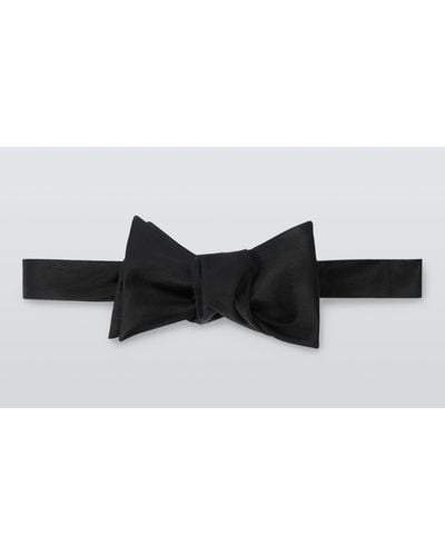 John Lewis Silk Self-tie Bow Tie - Black