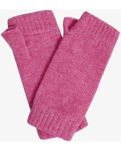 Brora Cashmere Fingerless Gloves - Pink