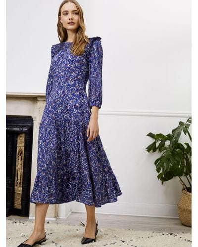 Baukjen Cece Floral Print Midi Dress - Blue