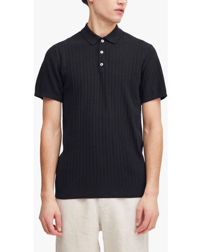 Casual Friday Karl Short Sleeve Knitted Polo Shirt - Black