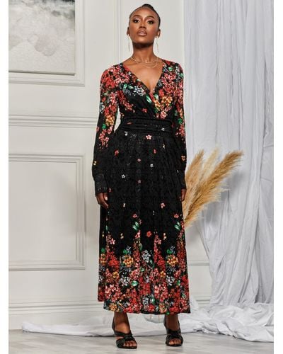 Jolie Moi Lilah Lace Floral Maxi Dress - Multicolour