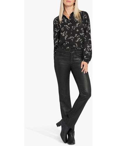 NYDJ Marilyn Coated Straight Leg Jeans - Black