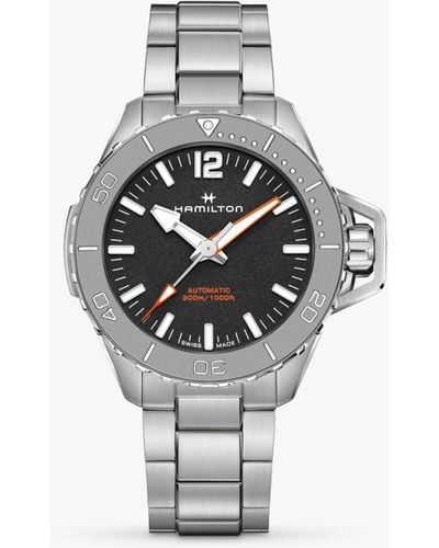Hamilton H77815130 Khaki Navy Frogman Automatic Bracelet Strap Watch - Metallic