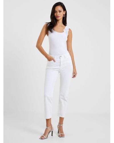 French Connection Conscious Stretch Cropped Jeans - White