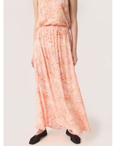 Soaked In Luxury Zaya Elastic Waist Maxi Skirt - Pink