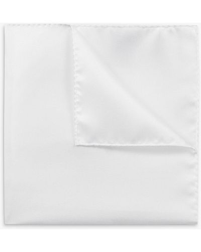 BOSS Boss Solid Silk Pocket Sqaure - White