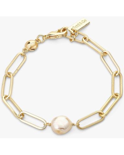 Tutti & Co Prosper Freshwater Pearl Chain Bracelet - Metallic