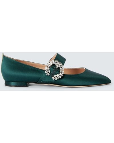 SJP by Sarah Jessica Parker Chime Satin Pointed Mary Jane Flats - Green
