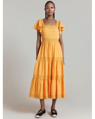 Ghost Renee Tiered Dress - Orange