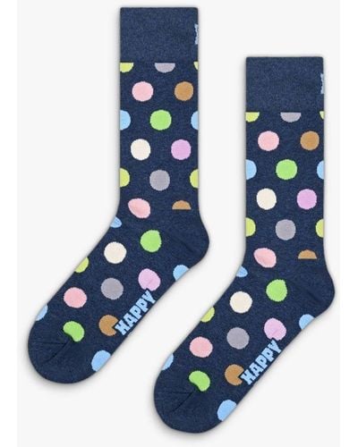 Happy Socks Big Dot Socks - Blue