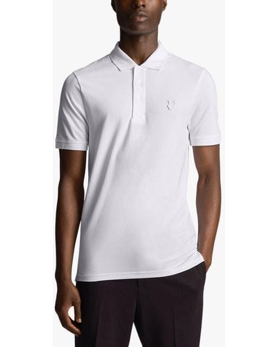 Lyle & Scott Tonal Logo Short Sleeve Polo Shirt - White