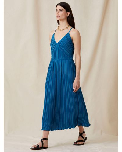 Great Plains Summer Pleat Dress - Blue