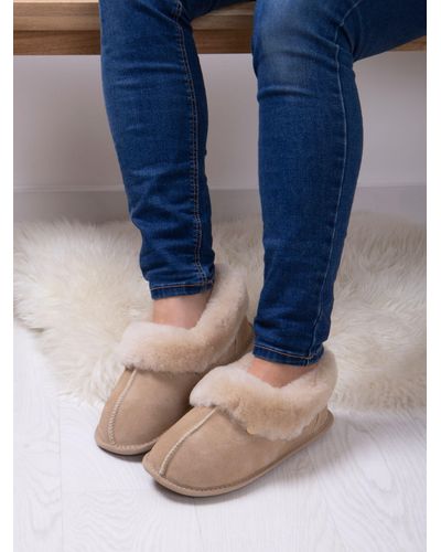 Just Sheepskin Classic Suede Slippers - Blue